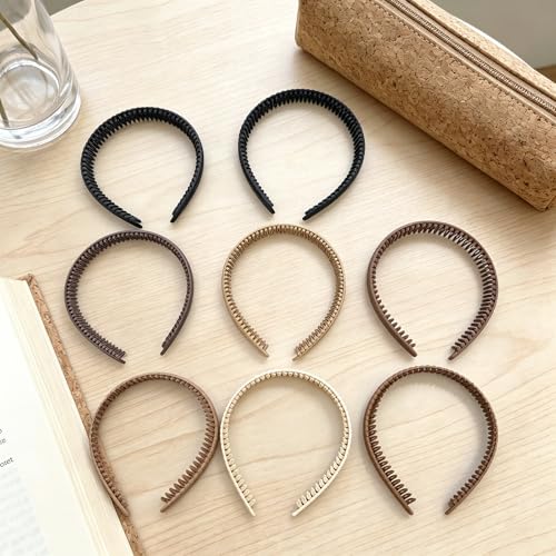 8-Piece Non-Slip Toothed Headbands Set for Women