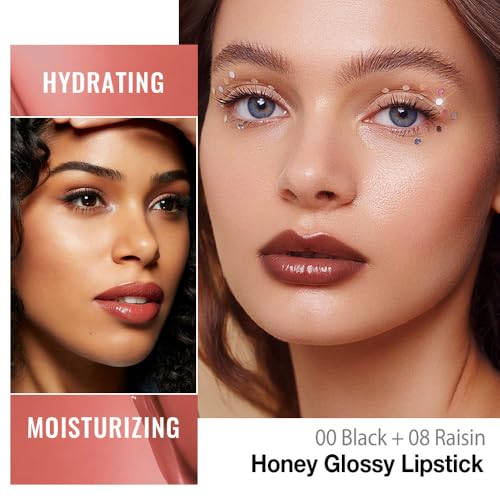 evpct 2-Pack Nude & Raisin Tinted Lip Balm Set – Moisturizing Lip Oil Sticks for All Skin Tones