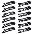 50 Pcs Large Metal Snap Hair Clips 3.5 Inch Black