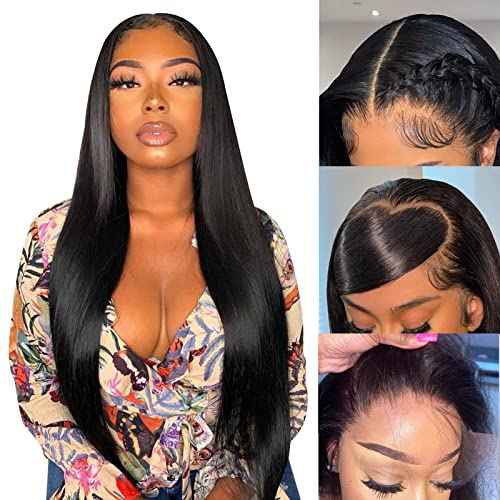 Miss Flower Lace Front Wigs Pre Plucked HD Transparent 13x4 Lace Frontal Wigs Straight Brazilian Virgin Human Hair Wigs For Black Women