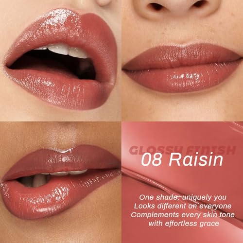 evpct 2-Pack Nude & Raisin Tinted Lip Balm Set – Moisturizing Lip Oil Sticks for All Skin Tones