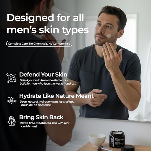 Tal? Beef Tallow Moisturizer for Men | 100% Natural Grass Fed Beef Tallow for Face | Rich in Vitamins w/No Fillers & Synthetics | Anti-Aging Face Cream for Dry & Sensitive Skin | 1.7fl. oz jar