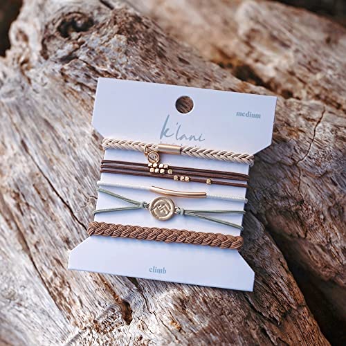 K'lani Climb Hair Tie Bracelets - Set of 5 Elastic Ponytail Holders