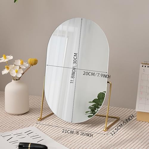 Portable Gold Vanity Mirror with 360° Rotation - Large Makeup Mirror