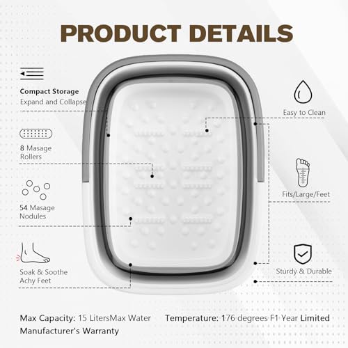 Collapsible Foot Bath Basin with Massage Nodes - Portable Spa Tub