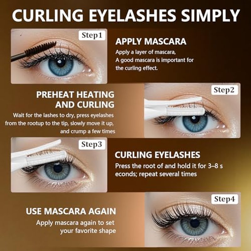Acavado Heated Eyelash Curler - USB Rechargeable, 3 Temp Modes