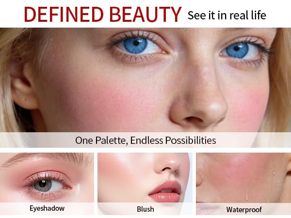 Cream Blush for Cheeks - Waterproof Pink Powder Makeup