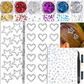 Face Glitter Gel & Rhinestone Stickers Kit, 6 Colors
