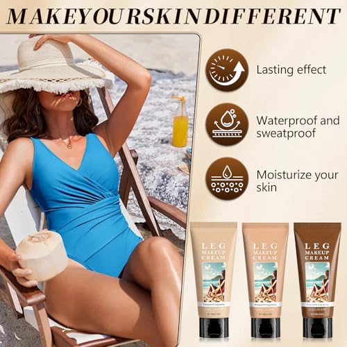 Waterproof Leg Makeup Cream - Full Coverage Body Foundation, 3.53oz