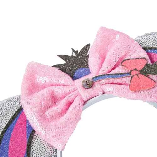 Mouse Ear Headbands for Women Giltter Bow Headband for Girls Birthday Party Decorations