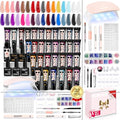 Morovan Poly Gel Nail Extension Kit with UV Lamp & Slip Solution (32 Colors)