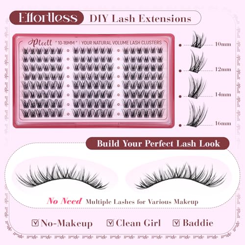 Pleell Wispy Eyelash Clusters 10-16mm Natural Fluffy DIY False Lashes A.Variation