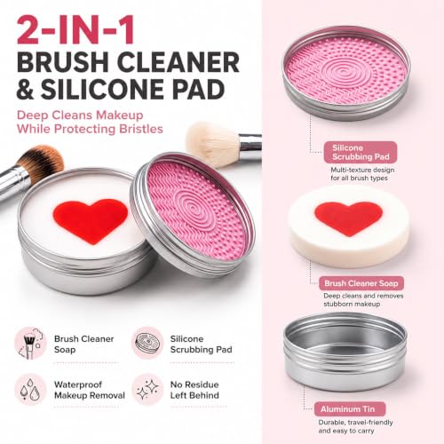 Makeup Brush Cleaner Soap with Silicone Pad, 100g