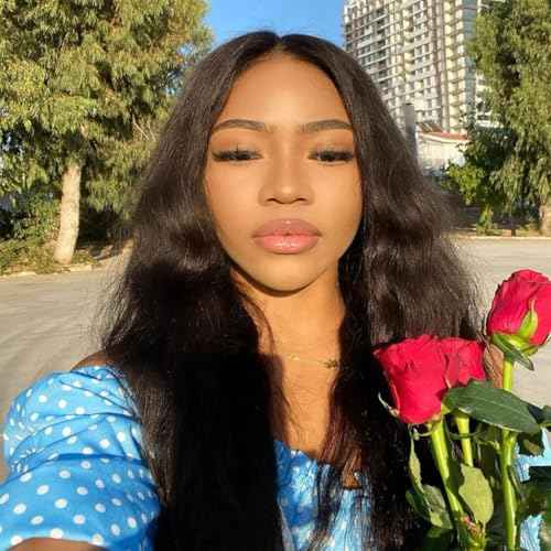 EMOL U Part Human Hair Wig Body Wave 14 Inches Upart Wig for Black Women Short Wavy Brazilian Remy Human Hair Glueless Wigs Natural Black Breathable No Sew In Beginner Friendly