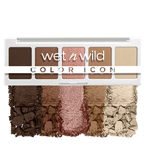 wet n wild Color Icon 5-Pan Eyeshadow Palette Bundle - Pink Camo-flaunt Matte Shimmer Metallic & Brown Walking On Eggshells