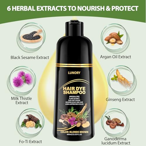 Blonde Brown Hair Dye Shampoo - Gray Coverage, 20 min