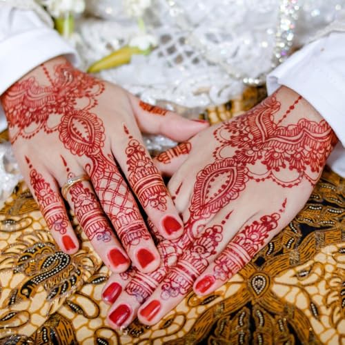 Henna Tattoo Stencil Kit, 18 Self-Adhesive Mehndi Templates