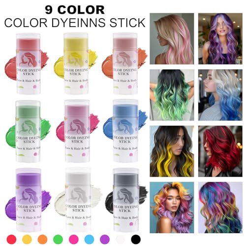 Temporary Hair Color Dye Stick - Washable Pearl Shades for Parties