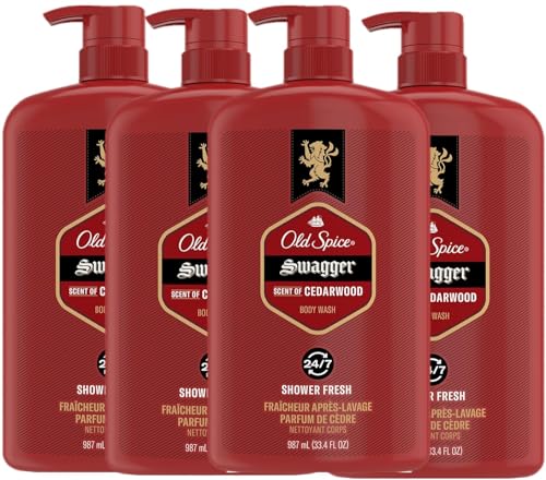 Old Spice Red Zone Swagger Scent Body Wash for Men, 30 Ounce (Pack of 4)