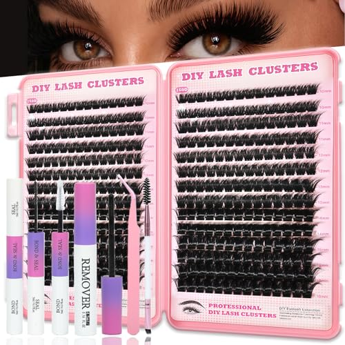 OOPPOO 392 Pcs Lash Clusters Kit - 10-18mm D Curl False Eyelashes