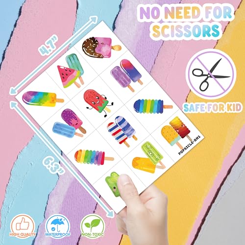 96PCS Ice Cream Temporary Tattoos for Kids - Summer Party Favors