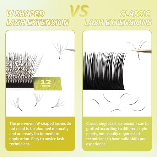 5D W Lash Extensions Premade Fans Soft Matte Brown 8-15mm