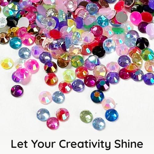 50000Pcs AB Coated Resin Rhinestones - 3mm Flatback Gems for Crafting