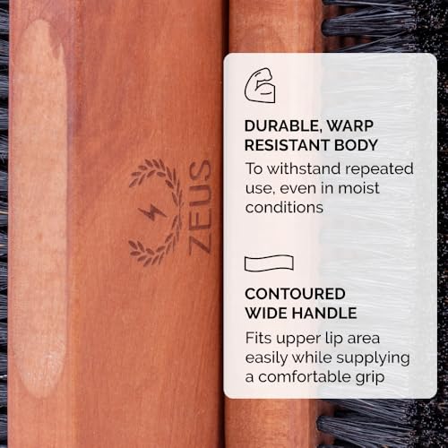 ZEUS Palm Beard Brush for Men, Soft 100% Boar Bristles, Gently Detangles, Smooths & Conditions Facial Hair, German-Made Pear Wood Handle (G92)
