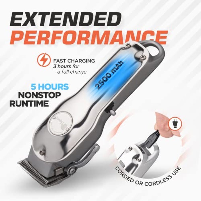 Fagaci Cordless Hair Clippers with 440C Steel Blades for Men & Women