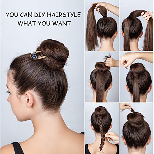 8 Piece U-Shaped French Hair Pins with Cute Patterns