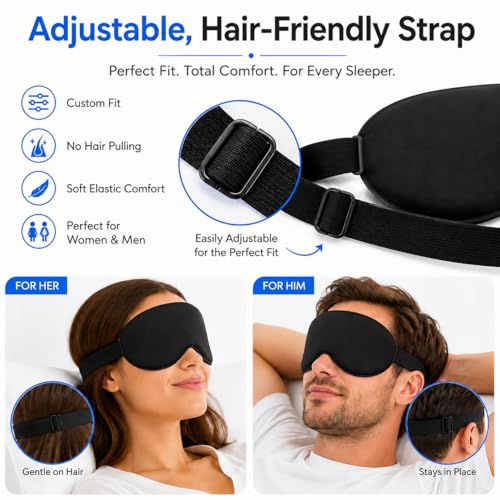 Cooling Sleep Mask with Mulberry Silk & Gel Pack
