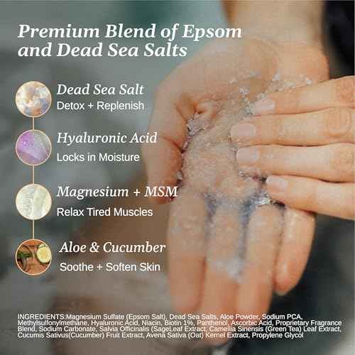 Relax Spa & Bath, Epsom & Dead Sea Salts, Aromatherapy Bath Salts for Hot Tub, Bath, or Spa, Infused with Magnesium, White Musk Vanilla Jasmine