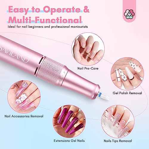 SAVILAND Advance Nail Drill Professional: 40000 RPM Upgrad E File 2025 Digital Pro Electric Cordless Fast Remover Anti-Shaking | Manicurist Nail Salon Superior Compactible for Acrylic Nails