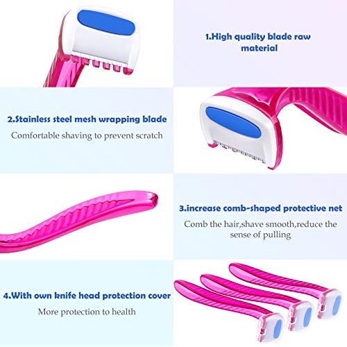 12 Disposable Bikini Razors for Women - Precise Trimmer with Protective Cap