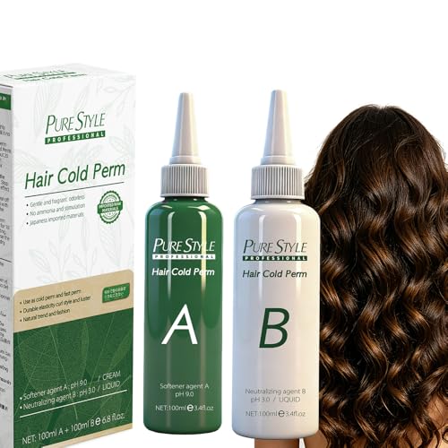 Gentle No-Heat Cold Wave Perm Cream Kit - Ammonia-Free DIY Perm, 200ml