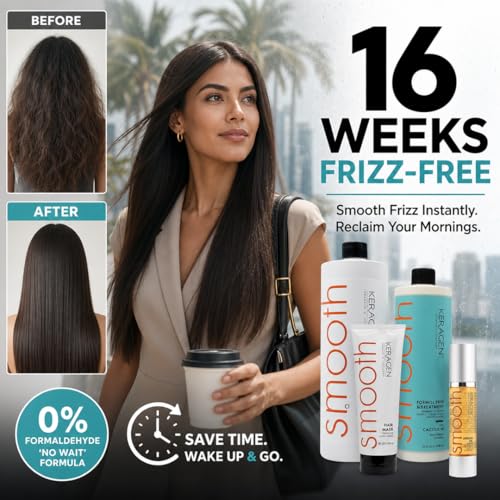 KERAGEN Formaldehyde-Free Hair Smoothing Treatment Kit - 16 Oz