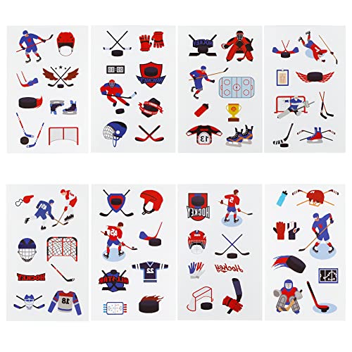 24 Ice Hockey Temporary Tattoos - Waterproof Party Favors