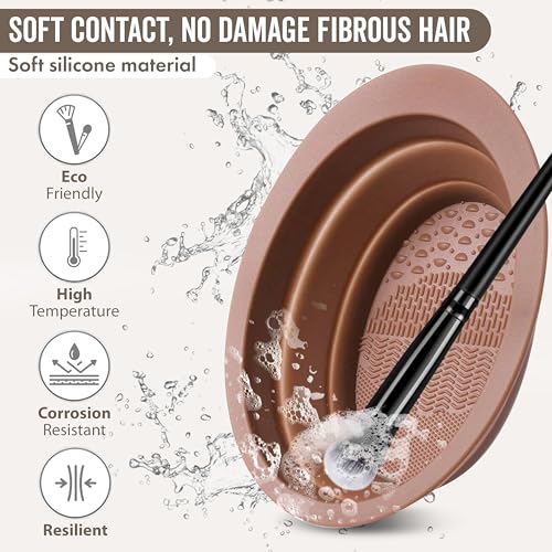 Professional Makeup Tools Set, 54pcs set Cosmetic Brush & Sponge & Puff & Headband & Brush Cleaning Bow Set,Facial Makeup & Cleaning Accessories, Makeup Products, Valentine Day Gift for her