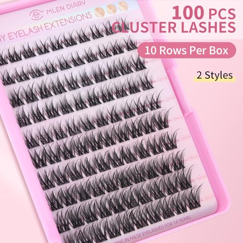 Lash Clusters 100PCS D Curl Wispy Natural Reusable Eyelash Extensions 10-16mm