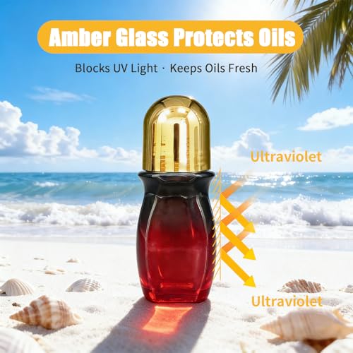 50ml Rose Quartz Roller Bottle for Essential Oils & Perfume