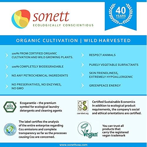 Sonett Organic Hand Soap Sensitive Liquid Body Care Suitable For Hands, Face And Body (1 Count) Certified Organically Grown