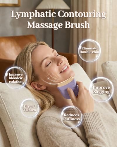 Lavender Upgraded Silicone Lymphatic Face Brush for Contouring & Puffiness Reduction