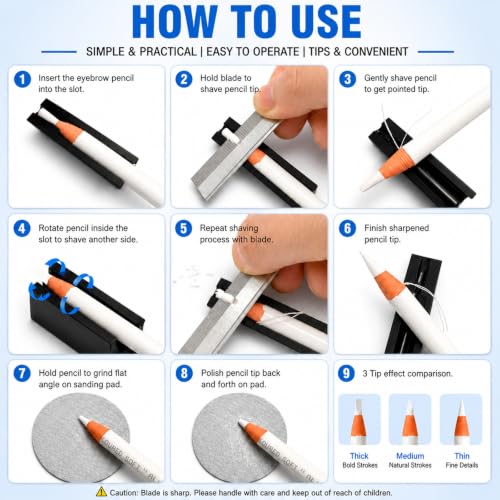 PMU Microblading Mapping Pencil Kit - 13Pcs for Permanent Makeup Contouring