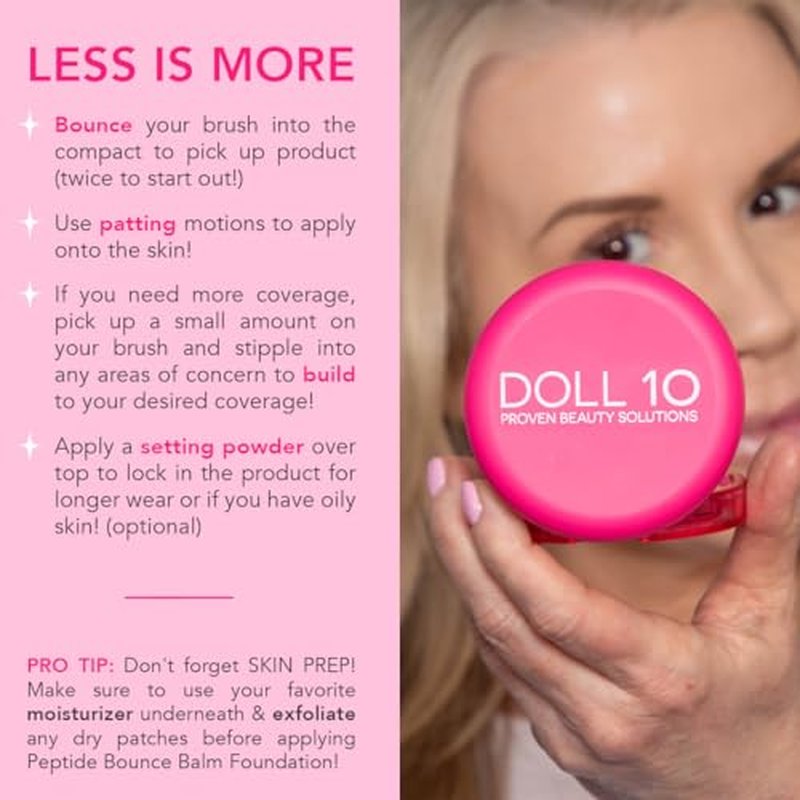DOLL 10 Peptide Bounce Balm Foundation - Hydrating, Age-Defying for Mature Skin