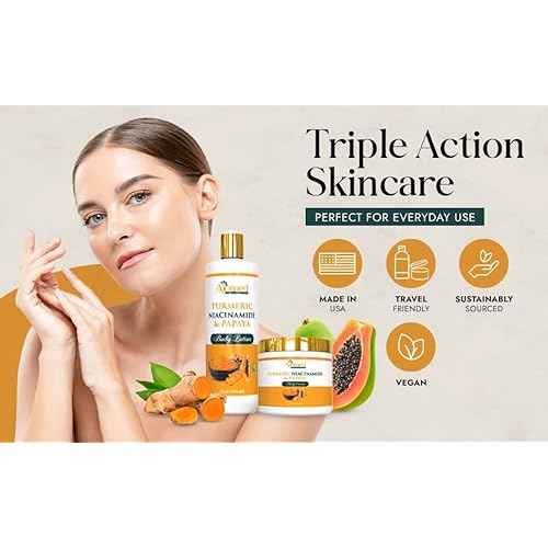 Turmeric body cream? Handmade Niacinamide papaya Turmeric Moisturizer lotion for Dark Spots, Hyperpigmentation, Acne Scars, Evens Tone- turmeric skincare -All Skin Types 8oz (CREAM)