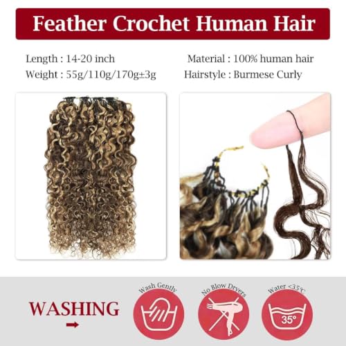 Miracle Invisible Knots Crochet Hair 14" 55g Human Hair