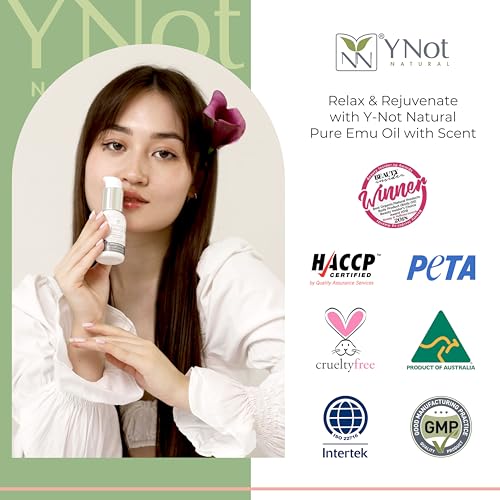 Y Not Natural Pure Emu Oil - Organic Moisture for Face, Body, Hair, Scalp & Nails - Rich in Omega 3-6-9, Vitamins & Essential Minerals - Australian Emu Oil (200ml) 6.76 fl oz - Rose Canvas