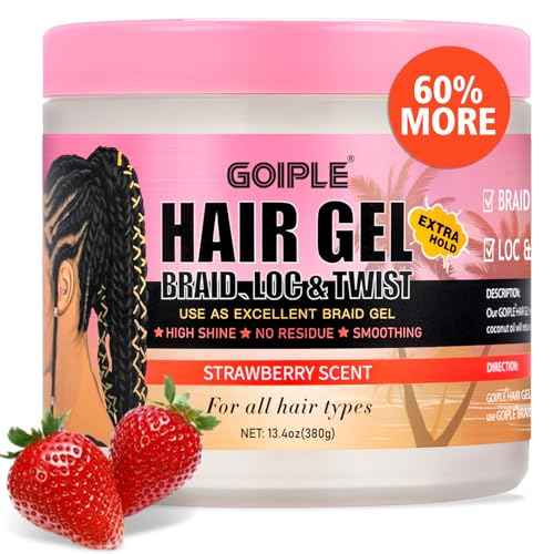 13.4oz Braiding for Twist, Locs, Braids, No Flake Extra Hold High Shine Braid Gel & Edge Control, Loc Gel Long Lasting for Locks, Cornrows Smooths & Tames Frizz Braiding Wax for All Hair Braid Types