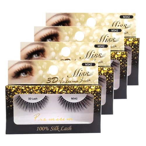 "4 Pairs" Miss Lash 100% Handmade Tapered 3D Volume lash M342