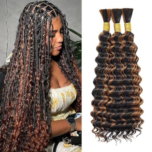 P1B30 Brazilian Human Braiding Hair 30" Deep Wave Bulk